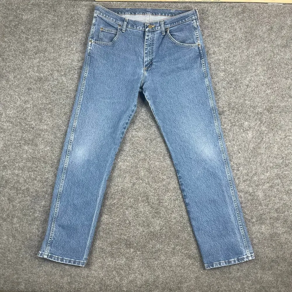 Wrangler Jeans Mens Size 36x32 Blue Straight Leg Classic Denim Medium Wash